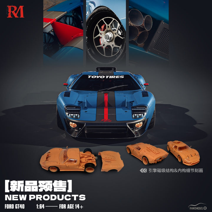 [Preorder] Rhino Model 1:64 Ford GT40 Blue