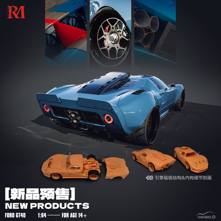 [Preorder] Rhino Model 1:64 Ford GT40 Blue