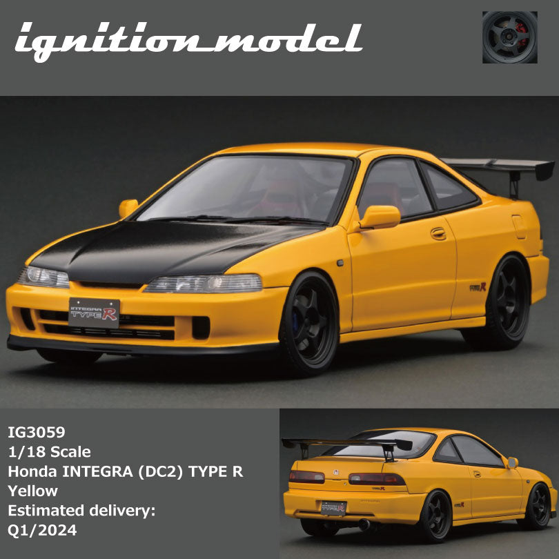 Ignition Model 1:18 Honda INTEGRA (DC2) TYPE R Yellow