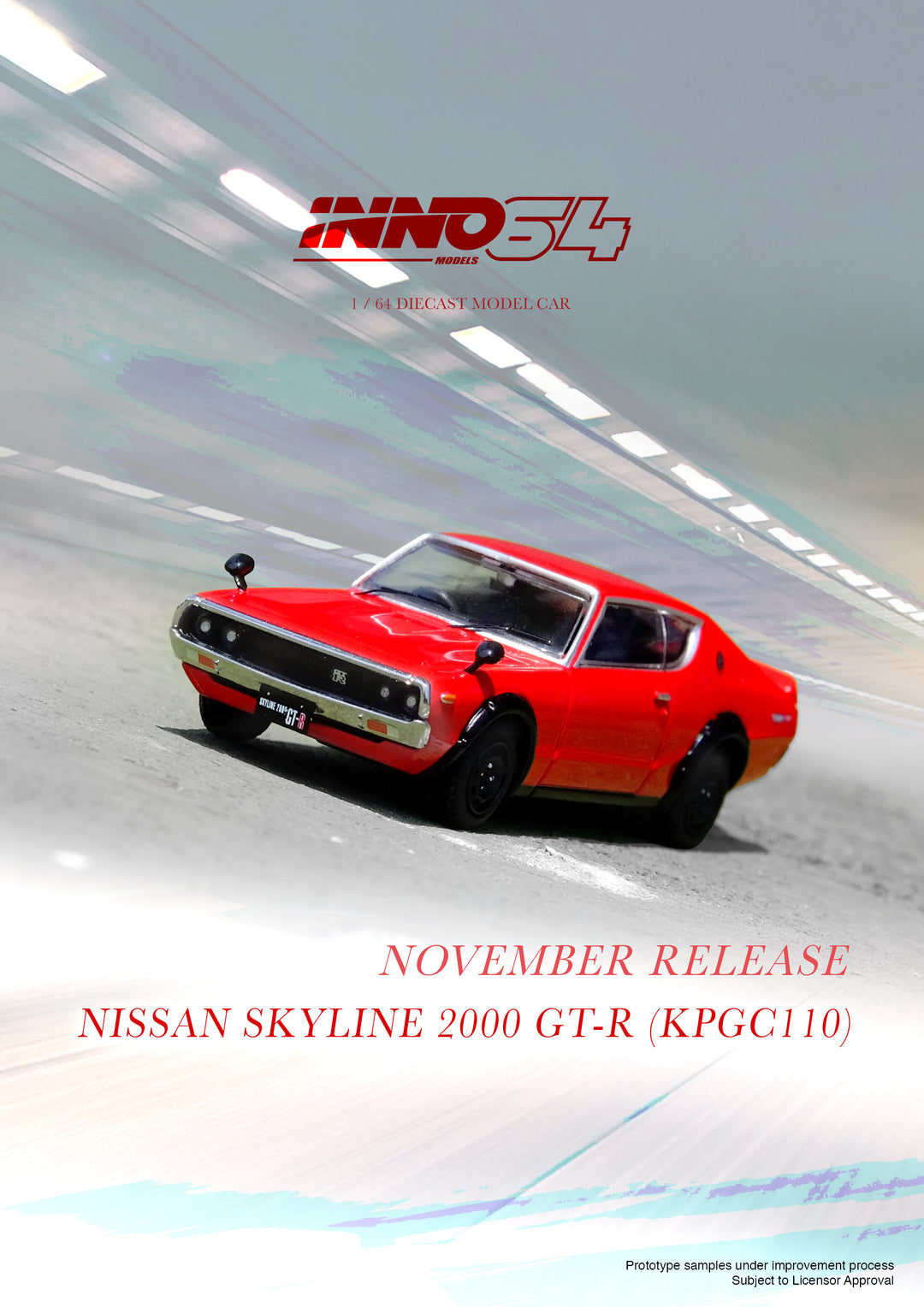 [Preorder] Inno64 1:64 Nissan Skyline 2000 GT-R (KPGC110) Red