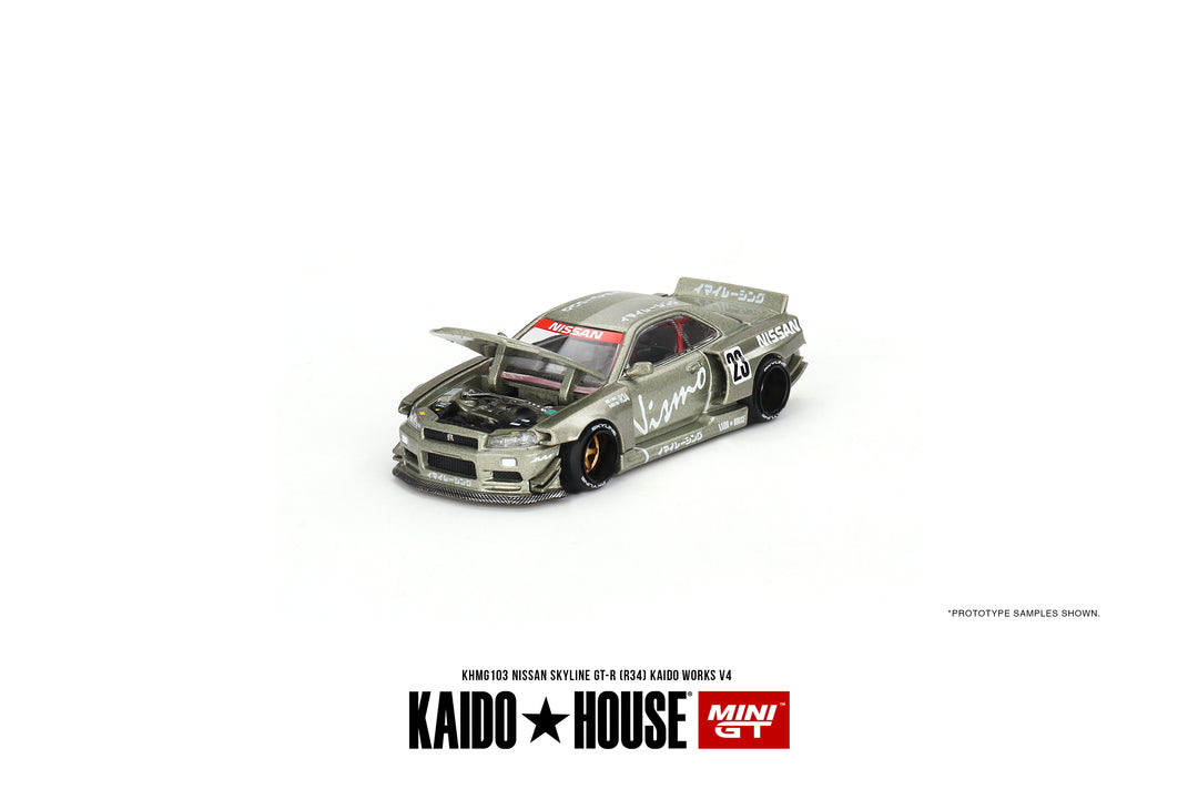 Kaido + MINIGT 1:64 Nissan Skyline GT-R (R34) Kaido Works V4 KHMG103