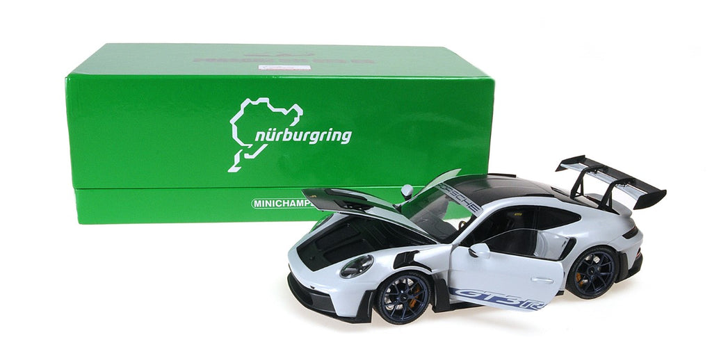 MINICHAMPS 18 PORSCHE 911 (992) GT3 RS - 2022 - Ice Grey w/ Blue