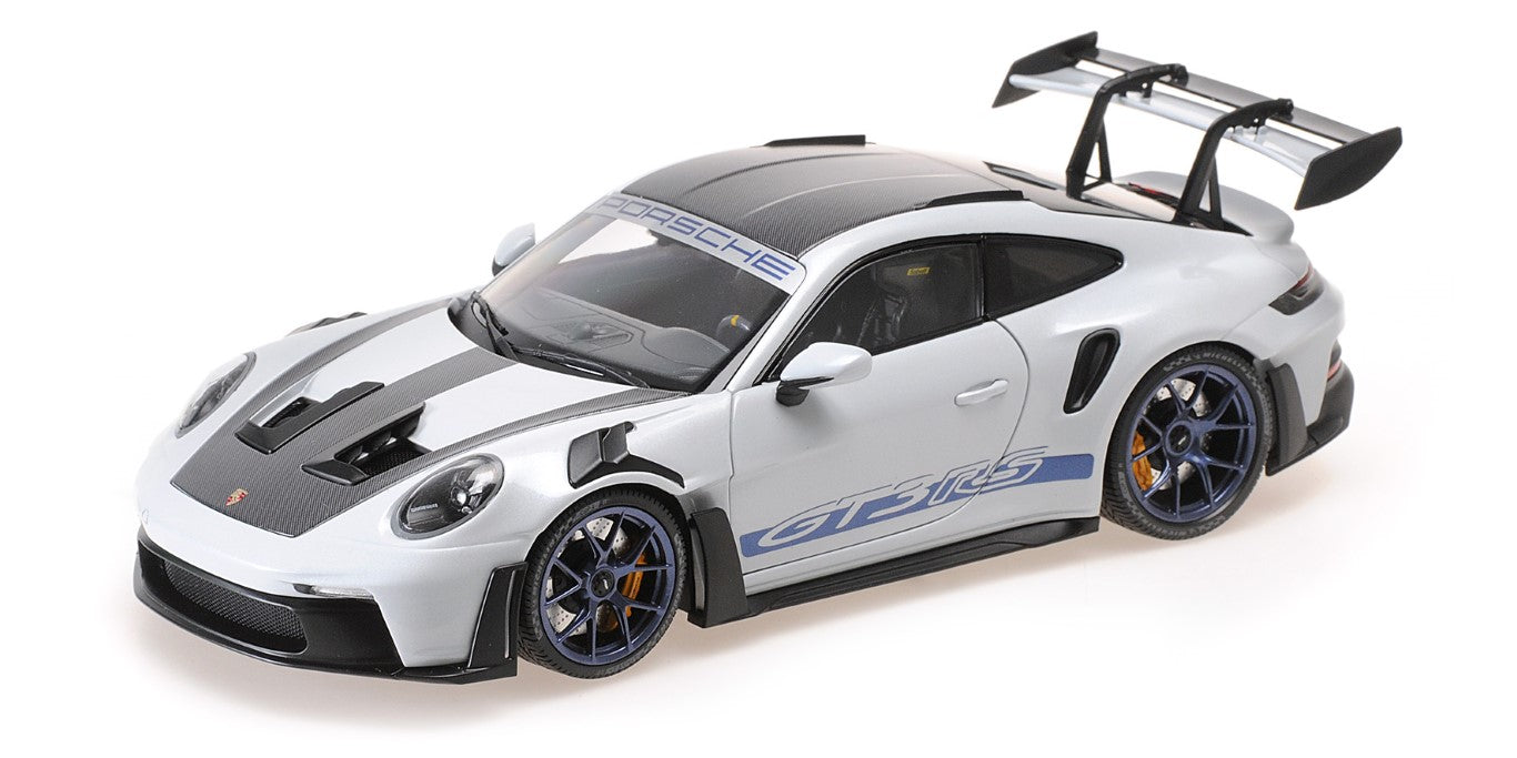 MINICHAMPS 18 PORSCHE 911 (992) GT3 RS - 2022 - Ice Grey w/ Blue MINICHAMPS 18 PORSCHE 911 (992) GT3 RS - 2022 - Ice Grey w/ Blue