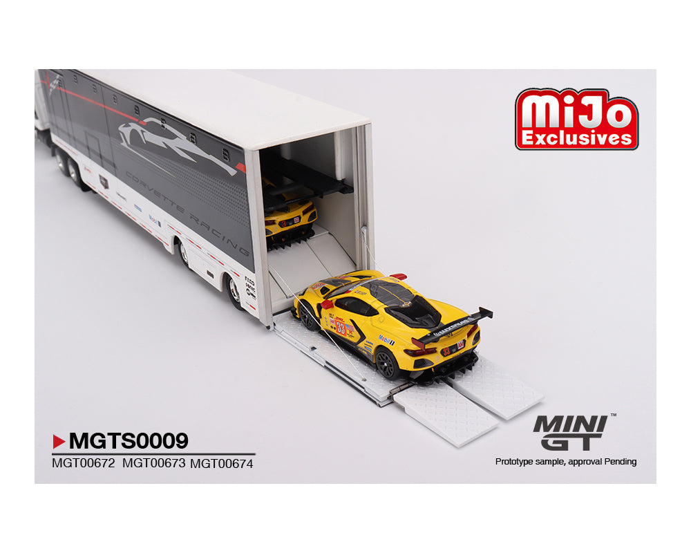 Mini GT 1:64 Chevrolet Racing C8.R Racing Transporter Set MGTS0009