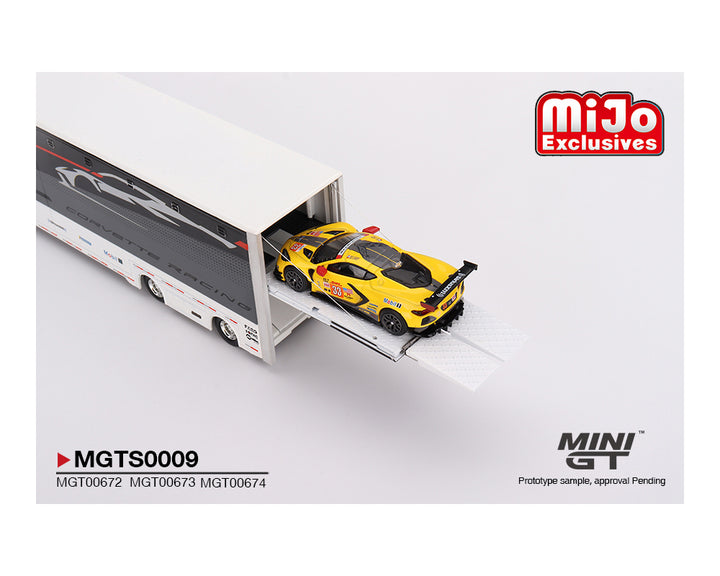 [Preorder] Mini GT 1:64 Chevrolet Racing C8.R Racing Transporter Set