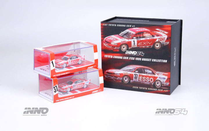 [Preorder] Inno64 1:64 TOYOTA CORONA EXIV #1 "ZENT" M. SEKIYA / #37 "ESSO" M. KRUMM JTCC 1995 Box Set Collection