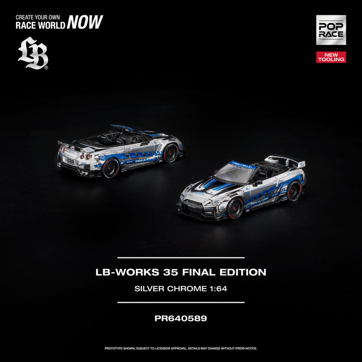 [Preorder] POPRACE 1:64 LB-WORKS 35GT-R FINAL EDITION SILVER CHROME PR640589