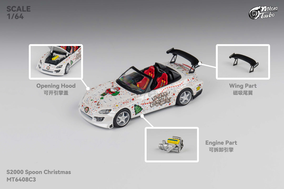 [Preorder] Microturbo 1:64 Custom S2000 Spoon - Christmas MT6408C3