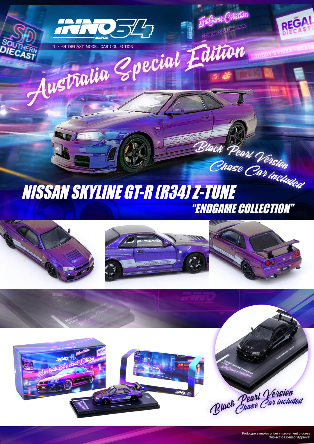 Inno64 1:64 Nissan Skyline GTR (R34) Z-Tune "ENDGAME" Australia Special Edition