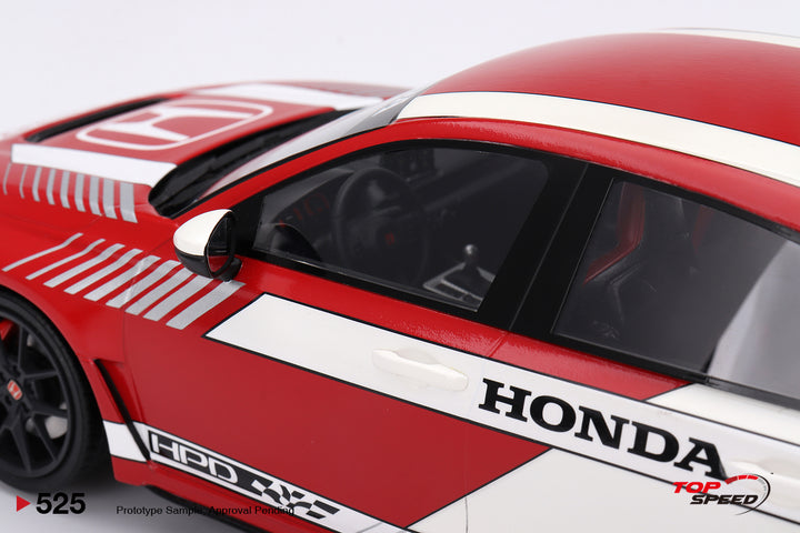 [Preorder] Topspeed 1:18 Honda Civic TYPE R #1 2023 Pace Car Red