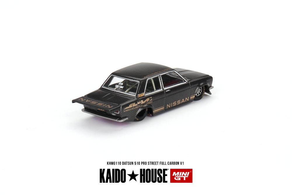 Kaido House + MINIGT 1:64 Datsun 510 Pro Street  Full Carbon V1 KHMG110 Rear