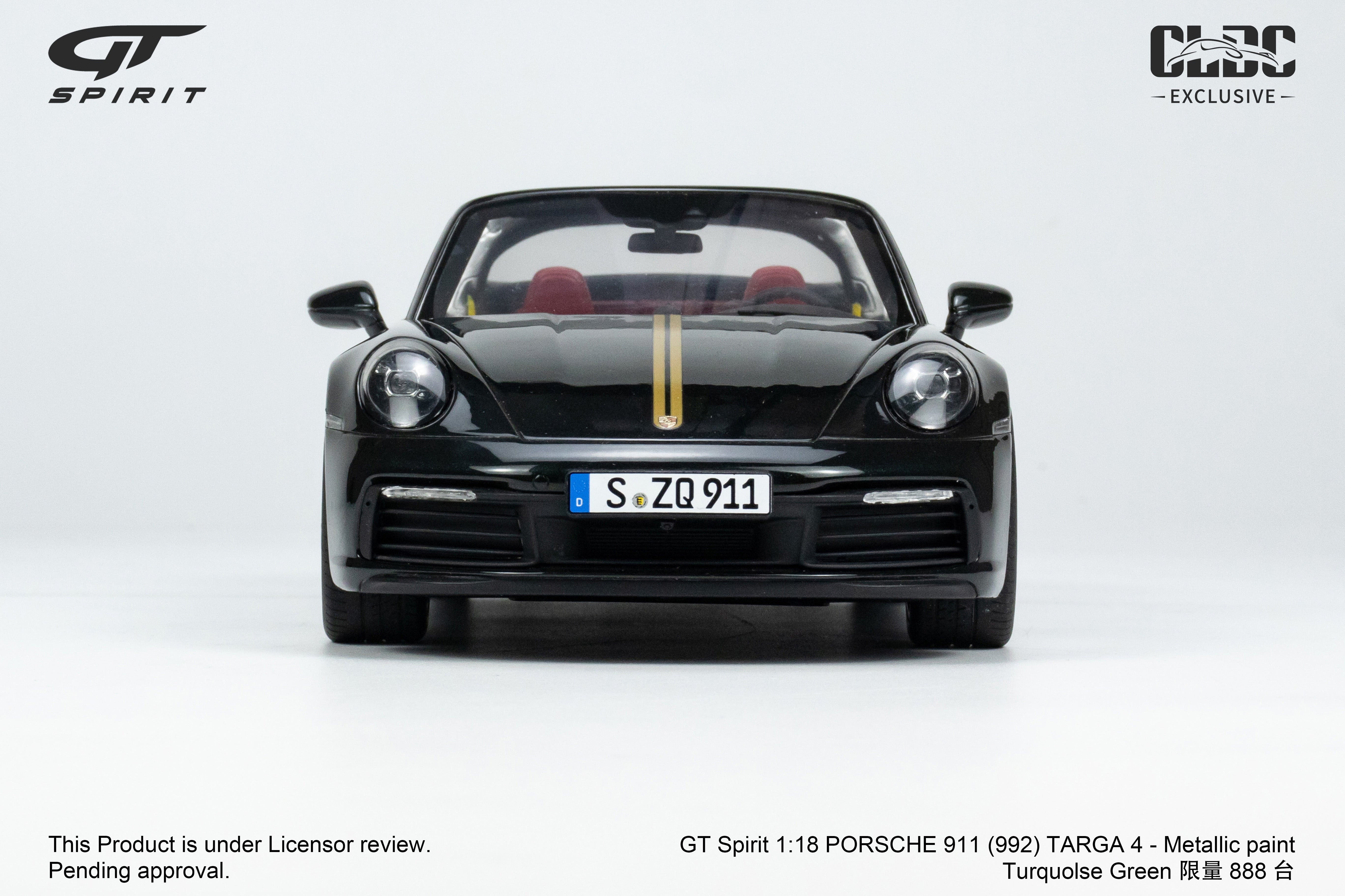 GT Spirit 1:18 Porsche 911(992) Targa 4 Metallic Paint Turquoise