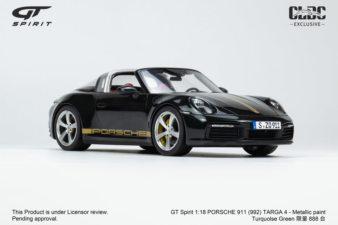 [Preorder] GT Spirit 1:18 Porsche 911(992) Targa 4 Metallic Paint Turquoise