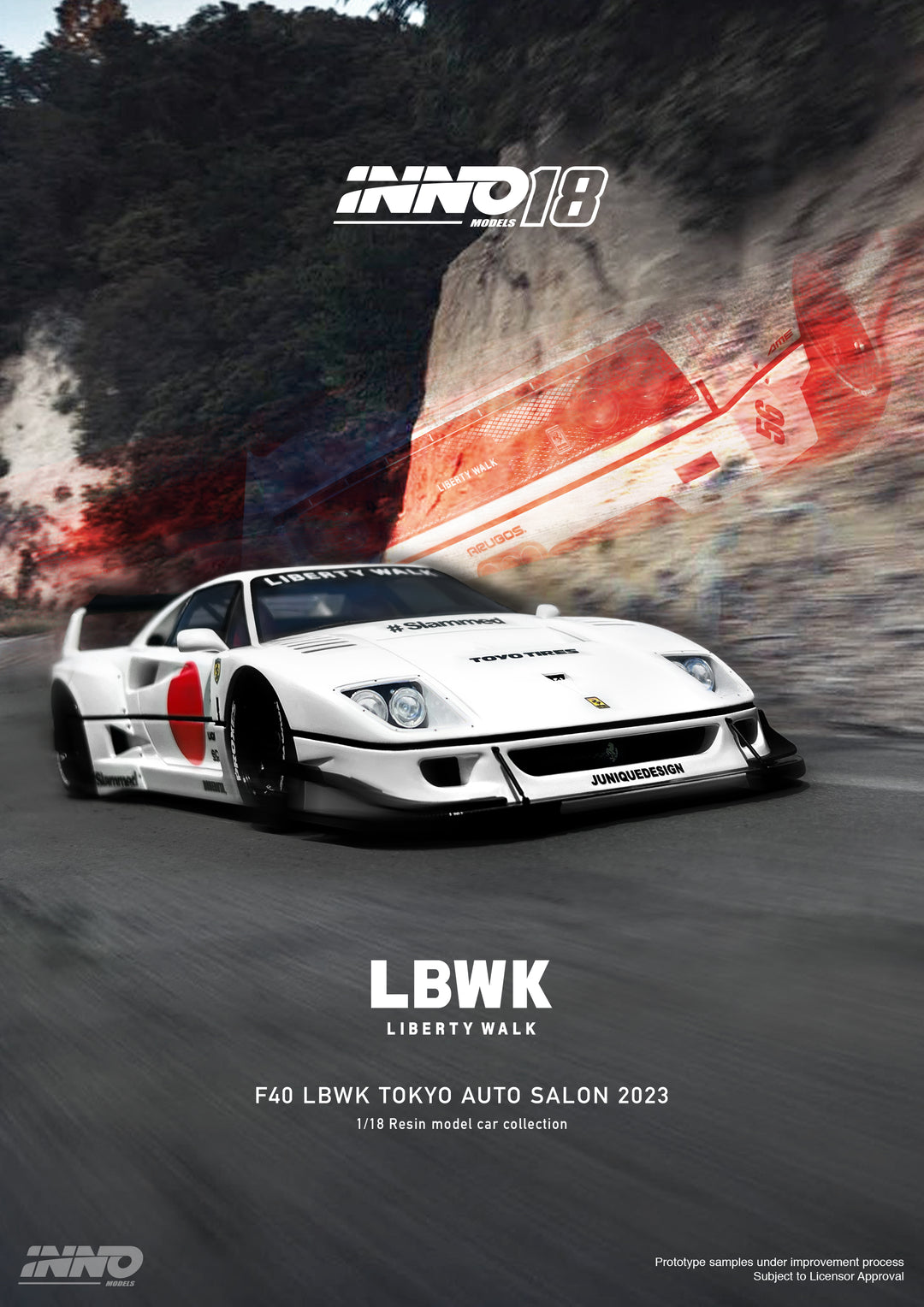 INNO 18 1:18 LBWK F40 White Tokyo Auto Salon 2023 IN18R-LBWKF40-TAS23 ...