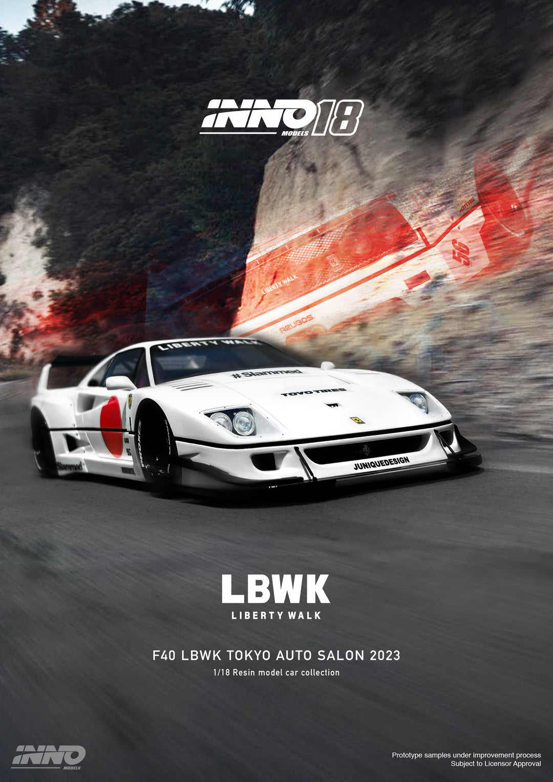 [Preorder] INNO 18 1:18 LBWK F40 White Tokyo Auto Salon 2023