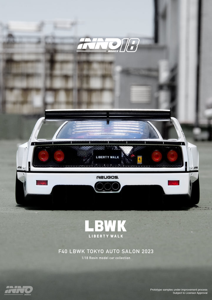 INNO18 1:18 LBWK F40 White Tokyo Auto Salon 2023