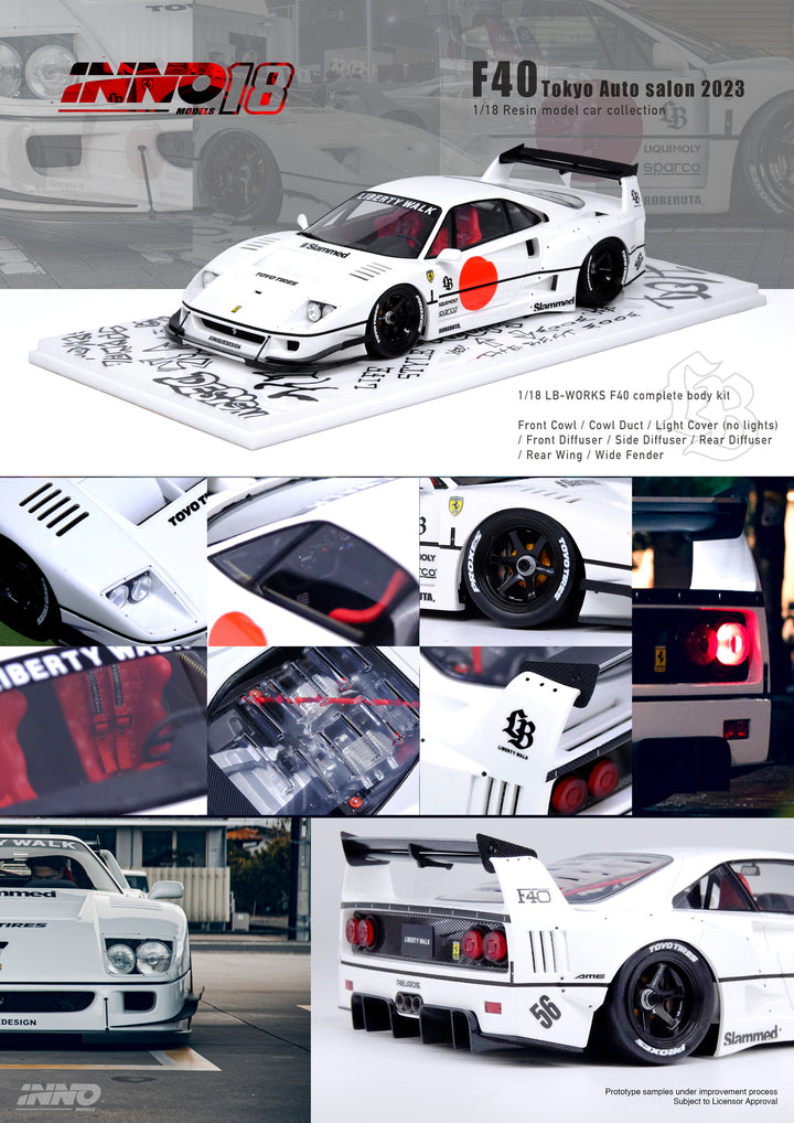 [Preorder] INNO 18 1:18 LBWK F40 White Tokyo Auto Salon 2023