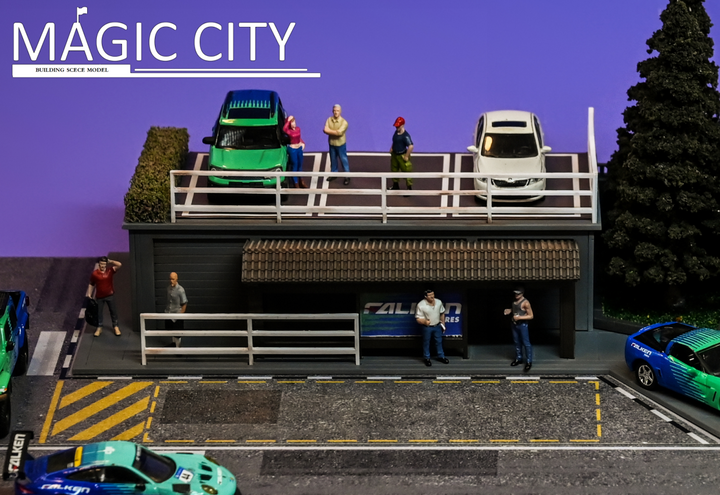 [Preorder] Magic City 1:64 Diorama FALKEN Tuner Shop & Bus Stop