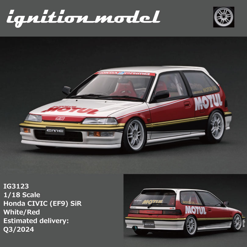[Preorder] Ignition Model 1:18 Honda CIVIC (EF9) SiR White/Red