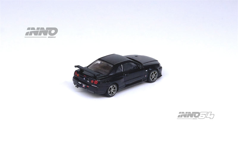 Inno64 1:64 Nissan Skyline GT-R (R34) V-SPEC II BLACK IN64-R34VS-BLA Rear