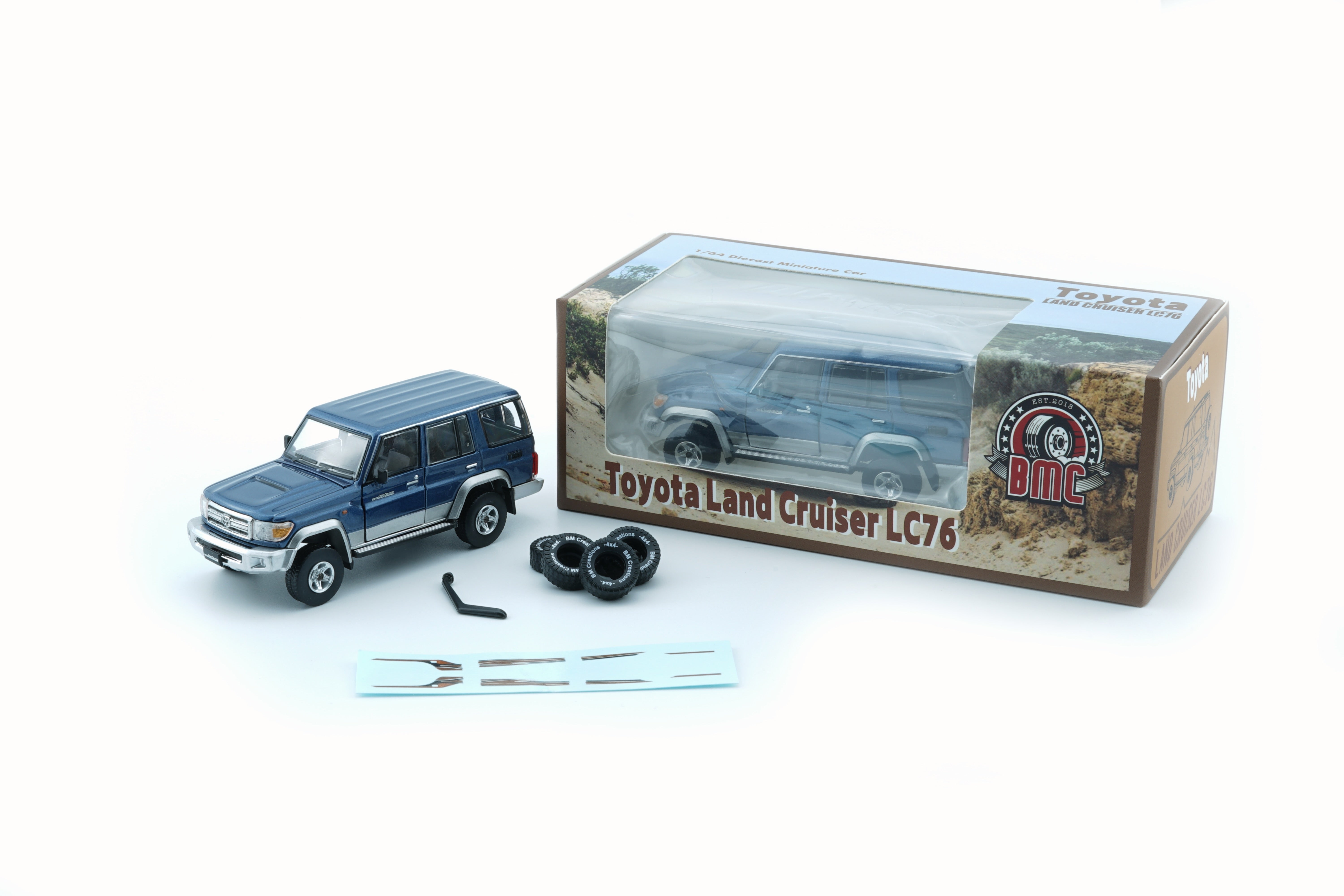 BM Creation 1:64 Toyota Land Cruiser LC76 Blue 64B0366 – Horizon