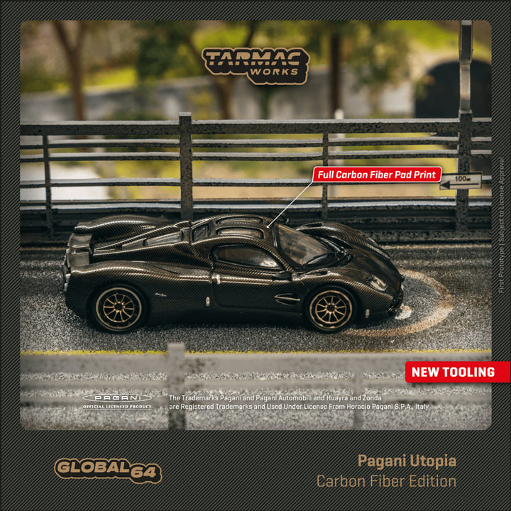 Tarmac Works 1:64 Pagani Utopia CARBON FIBER EDITION T64G-TL055-BCF