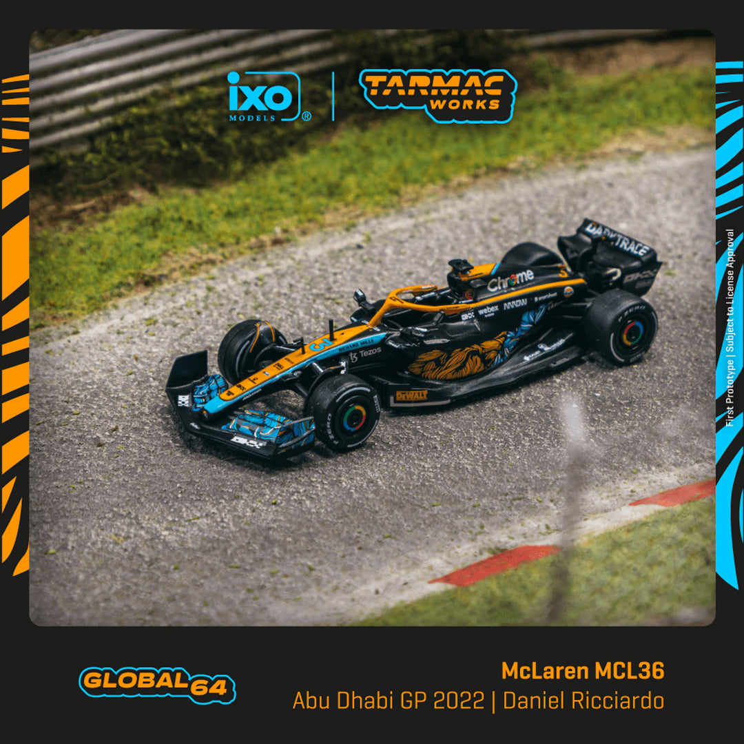 [Preorder] Tarmac Works 1:64 McLaren MCL36 Abu Dhabi Grand Prix 2022 Daniel Ricciardo