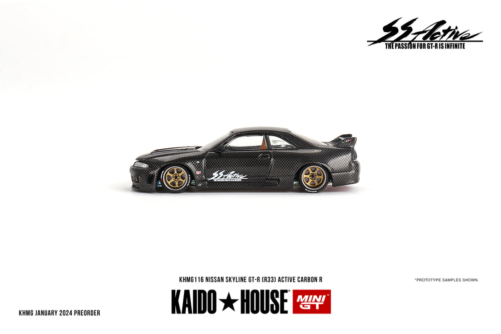 Kaido House + Mini GT 1:64 Nissan Skyline GT-R (R33) Active Carbon R KHMG116 side