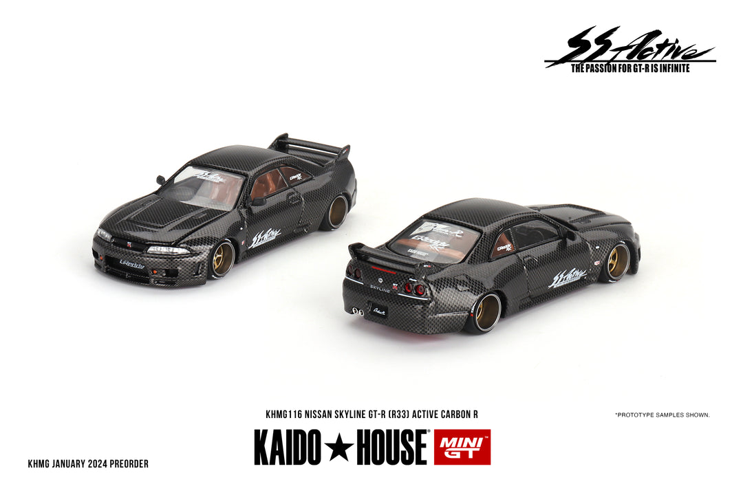 [Preorder] Kaido House + Mini GT 1:64 Nissan Skyline GT-R (R33) Active Carbon R
