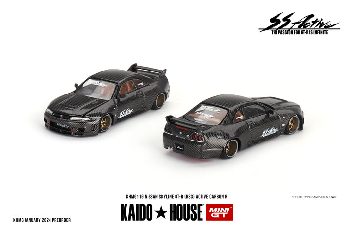 Kaido House + Mini GT 1:64 Nissan Skyline GT-R (R33) Active Carbon R KHMG116