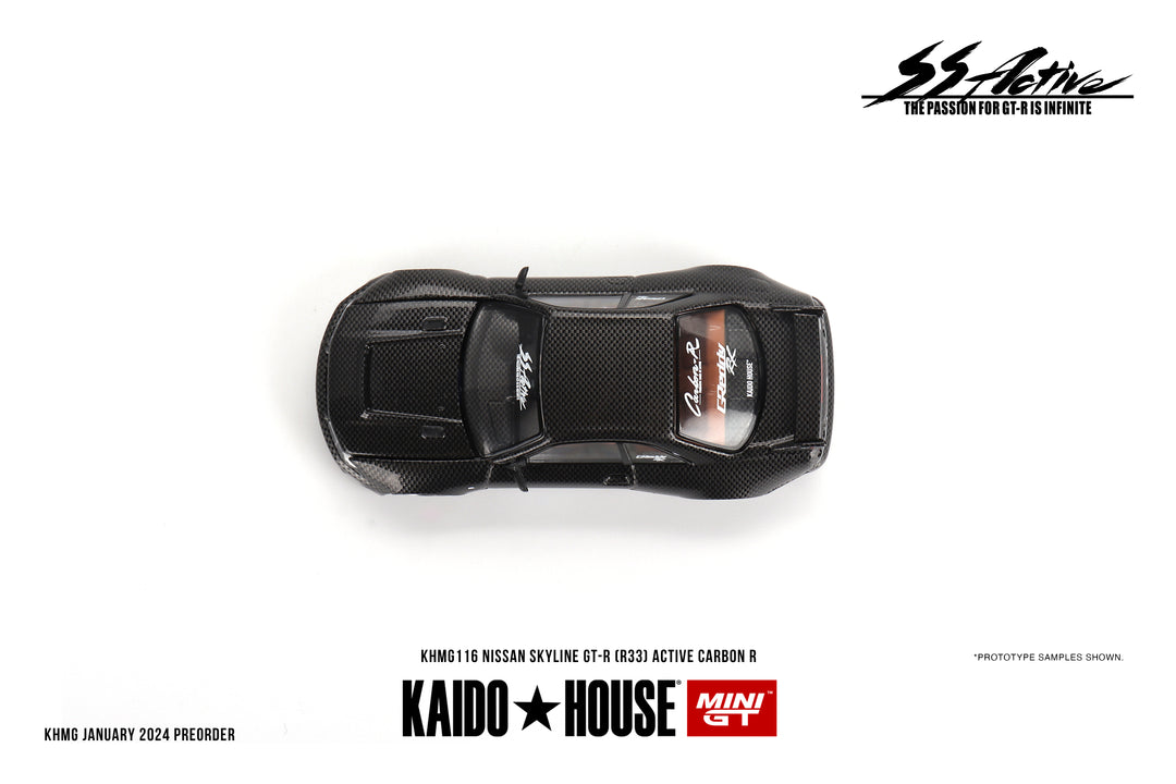 Kaido House + Mini GT 1:64 Nissan Skyline GT-R (R33) Active Carbon R KHMG116 top