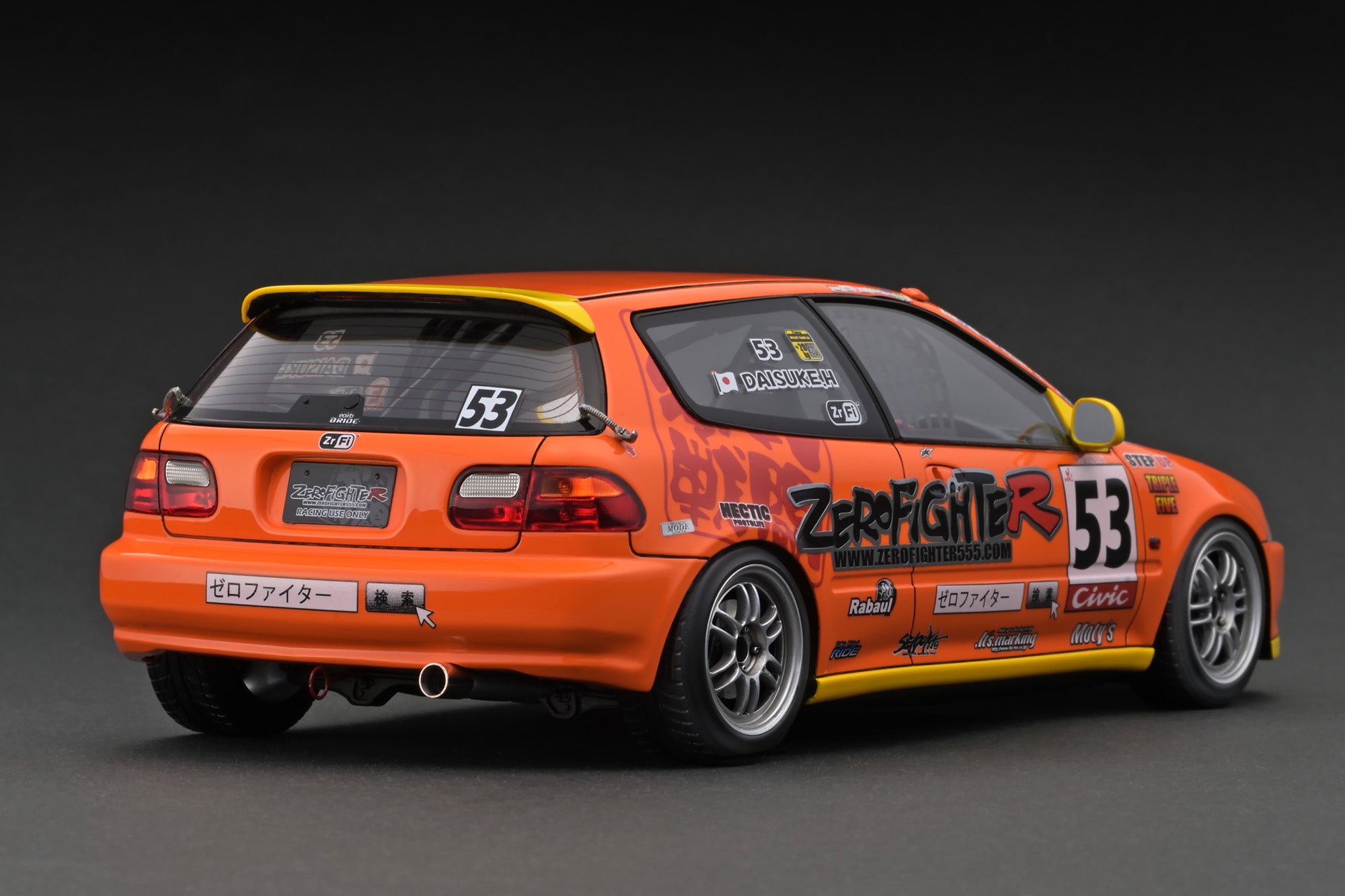 IG 1:18 Honda Civic (EG6) Orange ZERO FIGHTER With VTEC