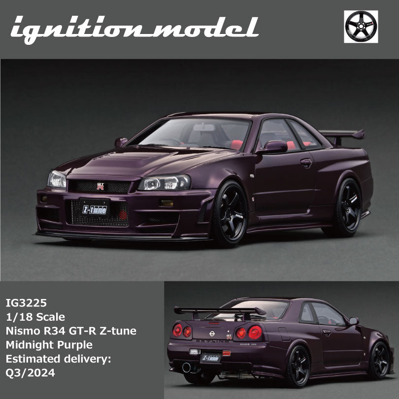[Preorder] IG 1:18 Nismo R34 GT-R Z-tune Midnight Purple