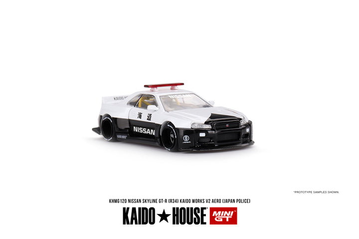 [Preorder] Kaido House + Mini GT 1:64 Nissan Skyline GT-R R34 Kaido Works (V2 Aero) Police