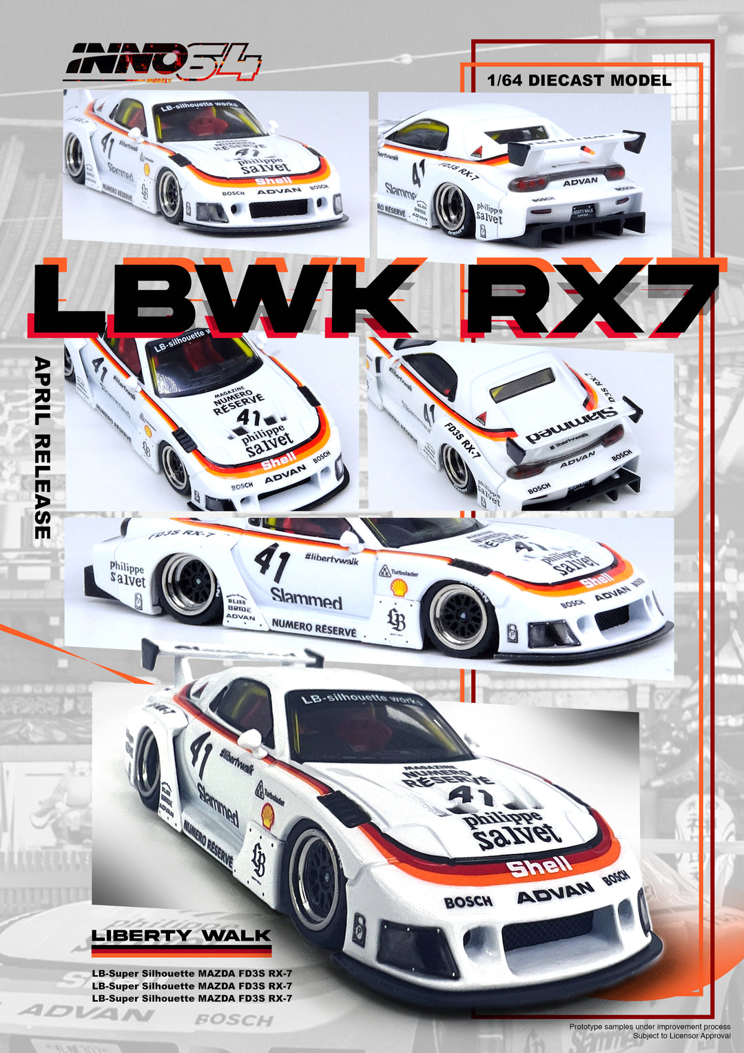 [Preorder] Inno64 1:64 Mazda RX7 (FD3S) LB-SUPER SILHOUETTE