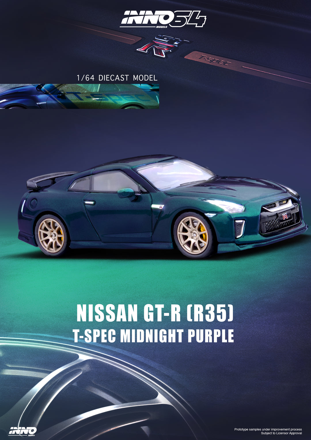 Inno64 1:64 Nissan GT-R (R35) T-SPEC Midnight Purple IN64-R35TS-MP