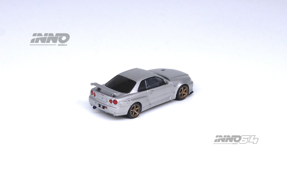 Inno64 1:64 Nissan Skyline GT-R (R34) V-Spec II Silver IN64-R34VS-SIL rear