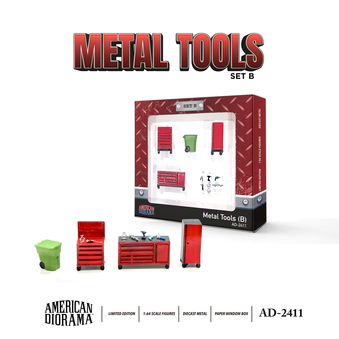 American Diorama 1:64 1:64 Metal Tools - Set B AD-2411