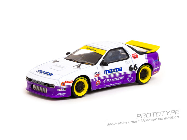 [Preorder] Tarmac Works 1:64 Pandem Mazda RX-7 FC3S White / purple