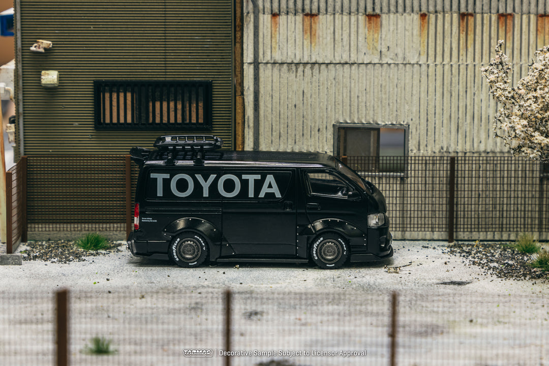 [Preorder] Tarmac Works 1:64 Toyota Hiace Widebody Black with Roof Rack