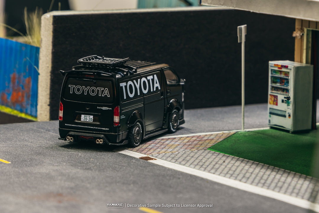 [Preorder] Tarmac Works 1:64 Toyota Hiace Widebody Black with Roof Rack