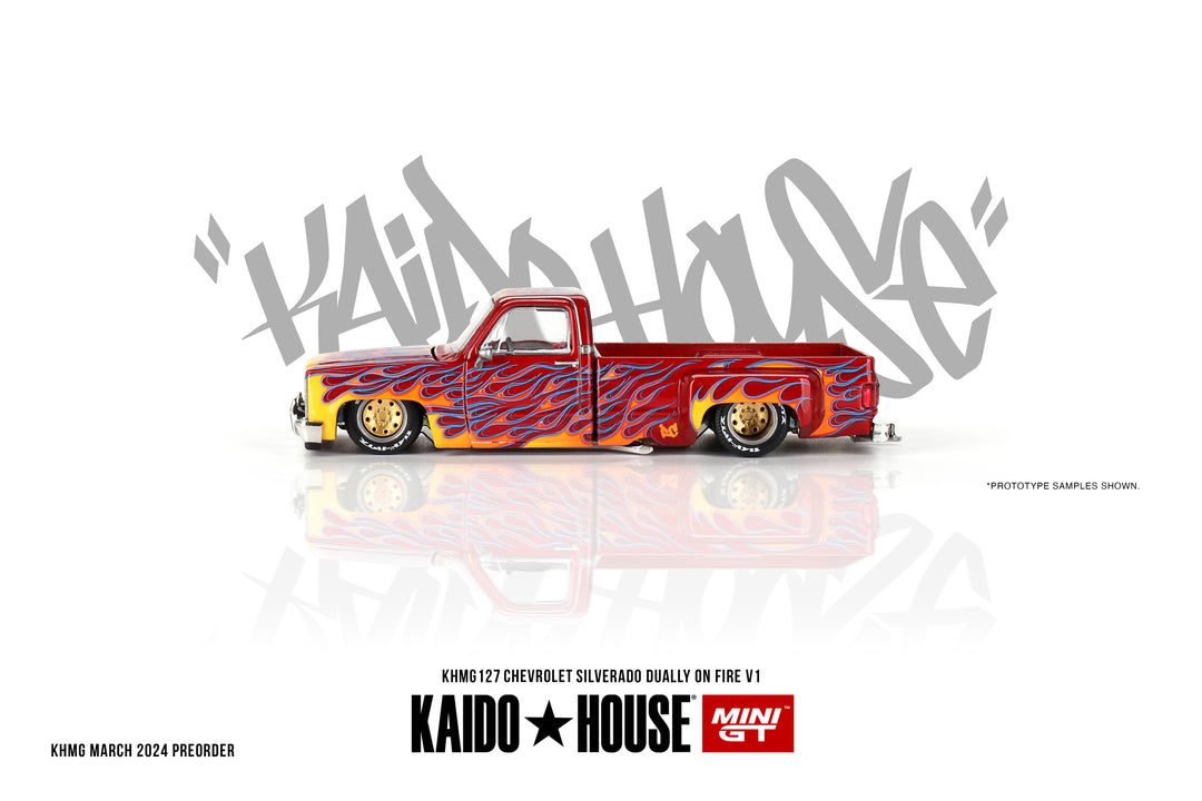 [Preorder] Kaido House + Mini GT Chevrolet Silverado Dually on Fire V1