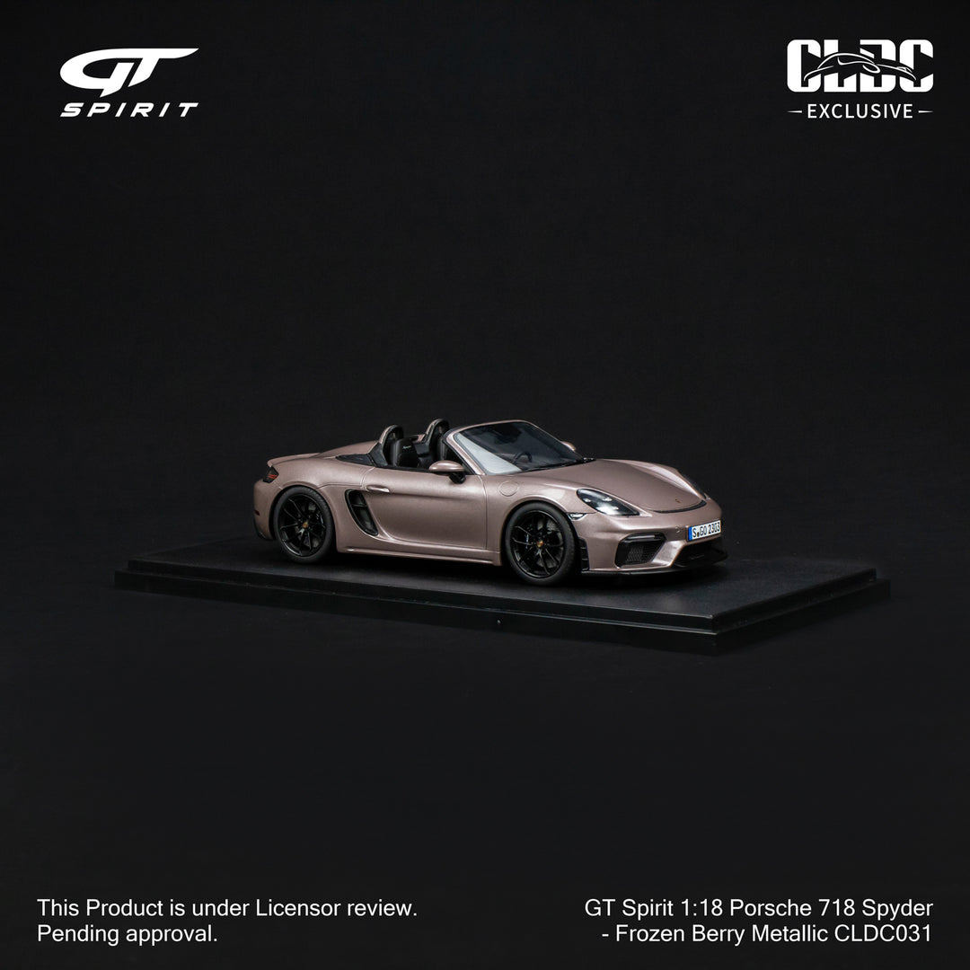 [Preorder] GT Spirit 1:18 Porsche 718 Spyder - Frozen Berry Metallic CLDC Exclusive