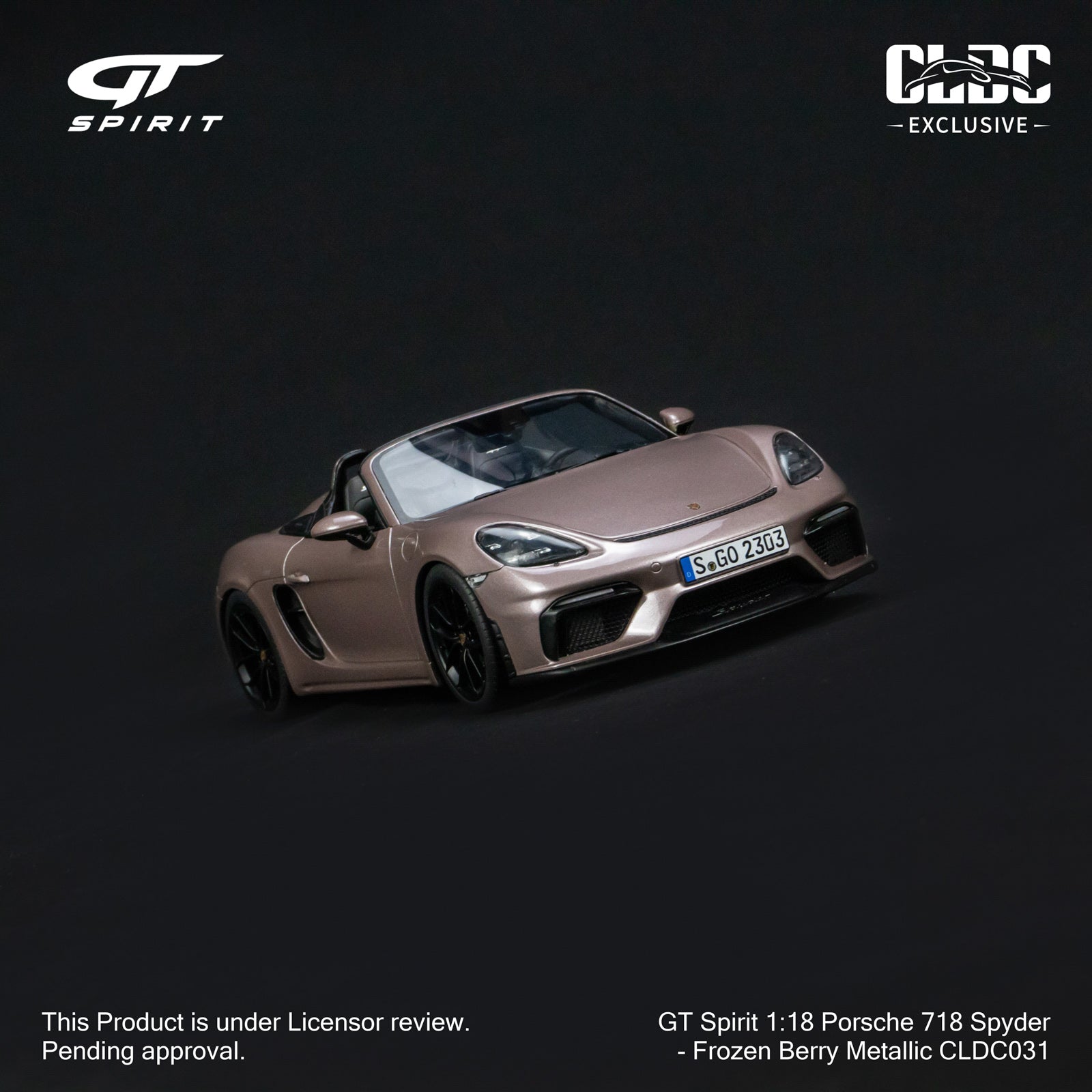 【GTSpirit】1/18 Porsche 718 Spyder Crayon GT Spirit 1:18 Porsche 718 Spyder - Frozen Berry Metallic