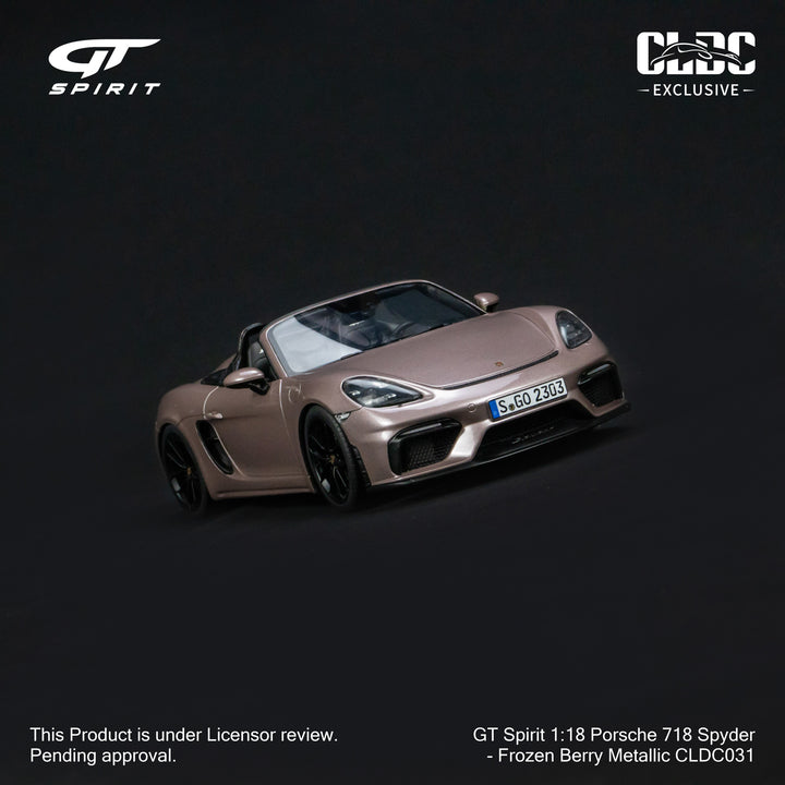 [Preorder] GT Spirit 1:18 Porsche 718 Spyder - Frozen Berry Metallic CLDC Exclusive