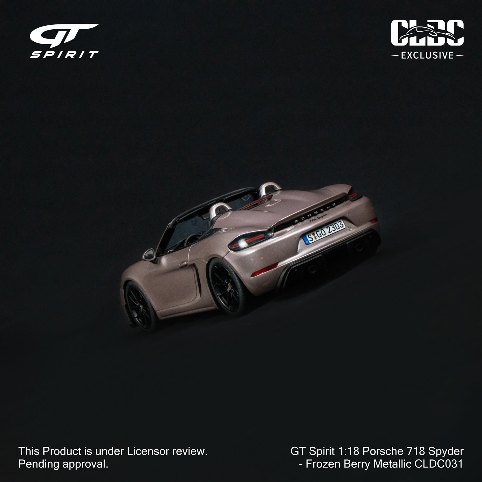 【GTSpirit】1/18 Porsche 718 Spyder Crayon 1/18 GT Spirit Porsche 718 Spyder (Crayon Grey) Resin Car
