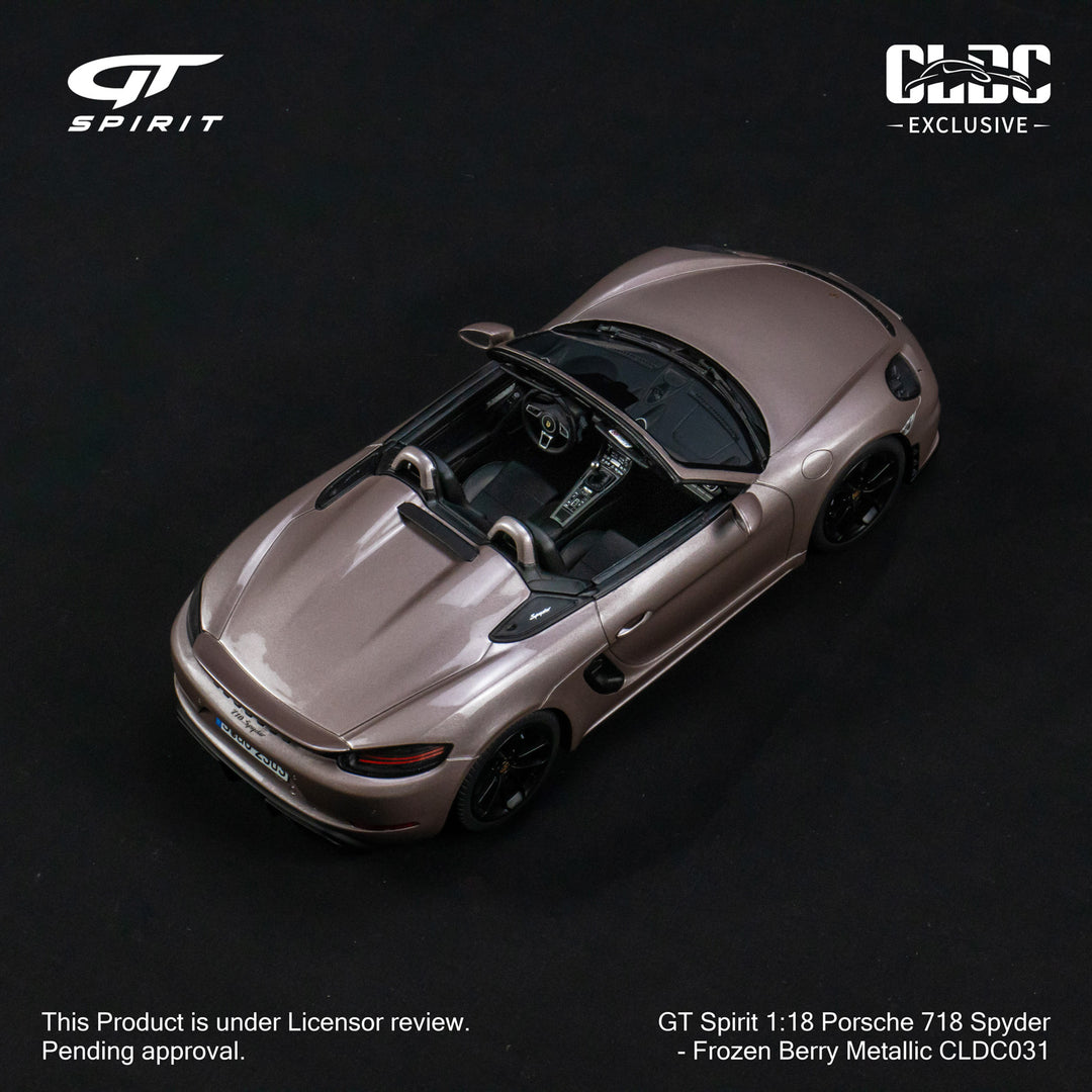 [Preorder] GT Spirit 1:18 Porsche 718 Spyder - Frozen Berry Metallic CLDC Exclusive