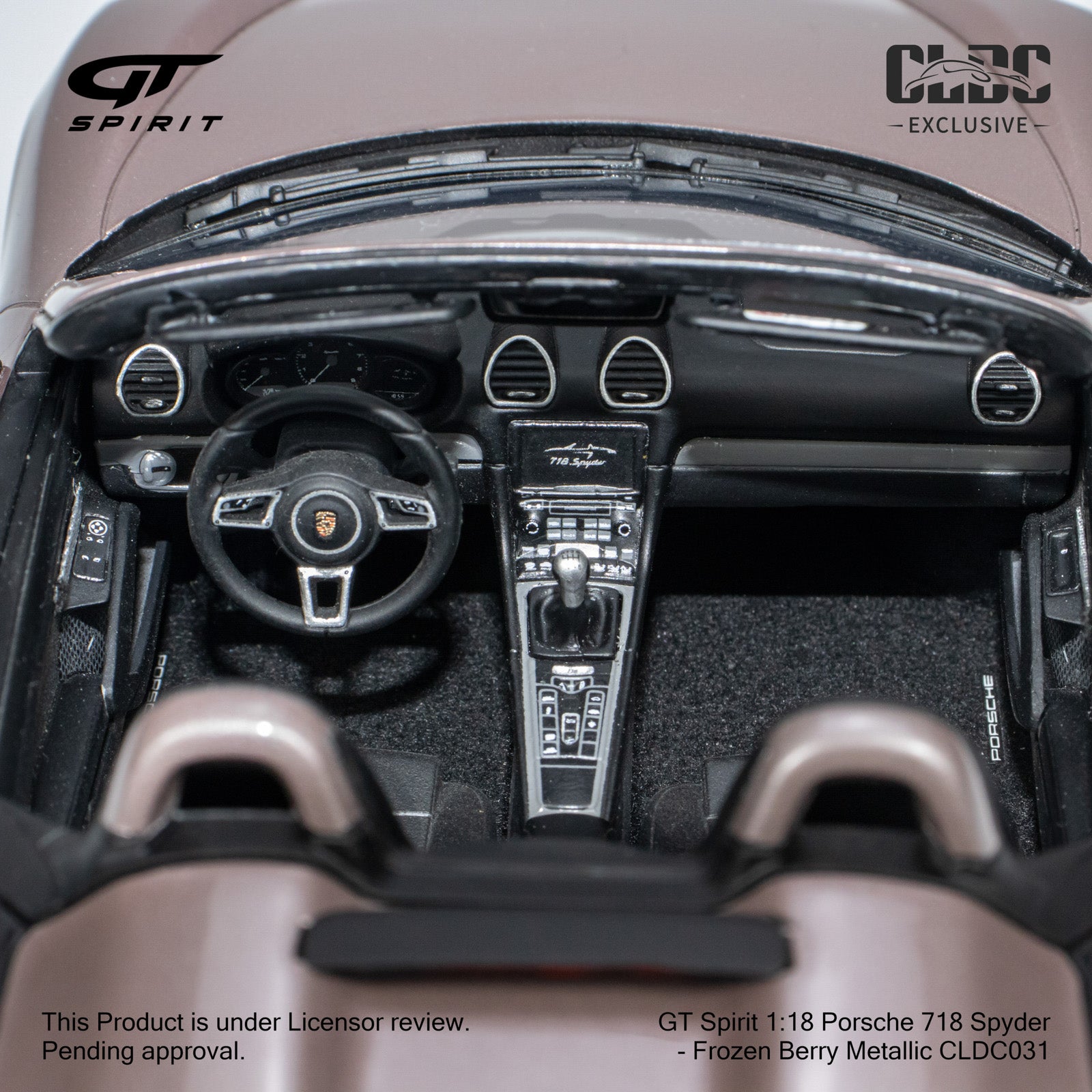 GT Spirit 1:18 Porsche 718 Spyder - Frozen Berry Metallic