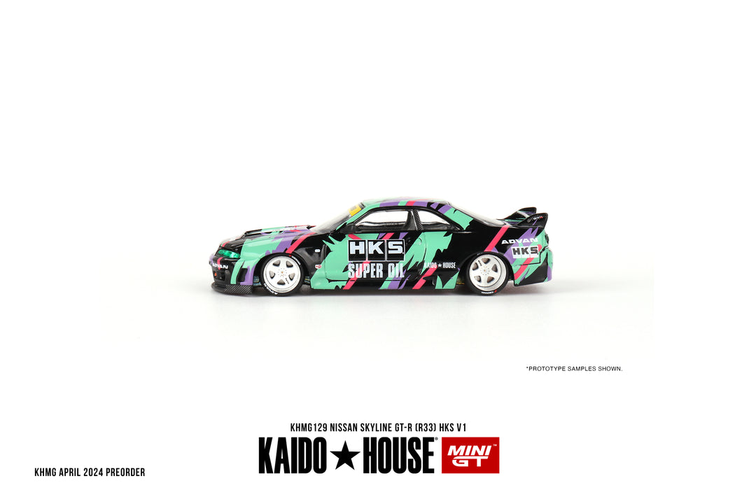 Kaido House + Mini GT 1:64 Nissan Skyline GT-R (R33) HKS V1 KHMG129 side