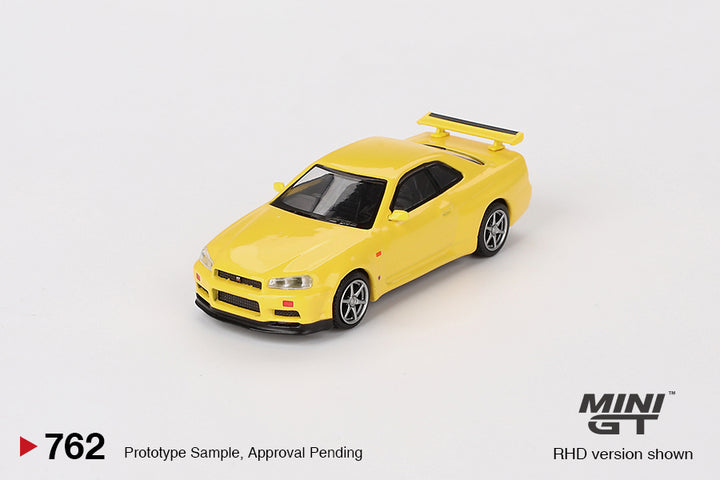 [Preorder] Mini GT 1:64 Nissan Skyline GT-R (R34)  V-Spec  Lightning Yellow